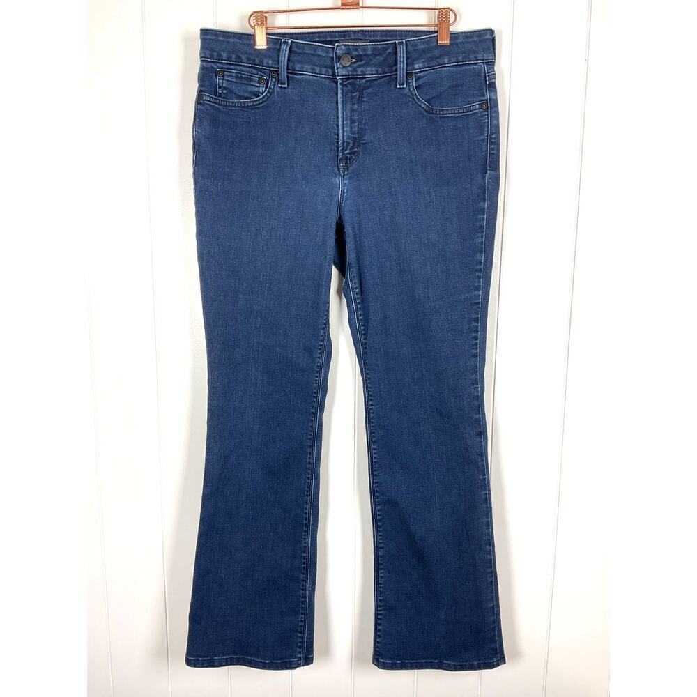 NYDJ Womens Barbara Boot Cut Mid Rise Dark Wash 5 Pocket Jeans‎ Size 12
